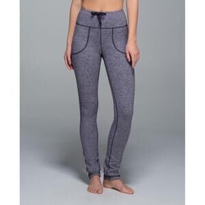 Lululemon Womens Skinny Will Pants 4 Heathered Gray High Waist Foldable